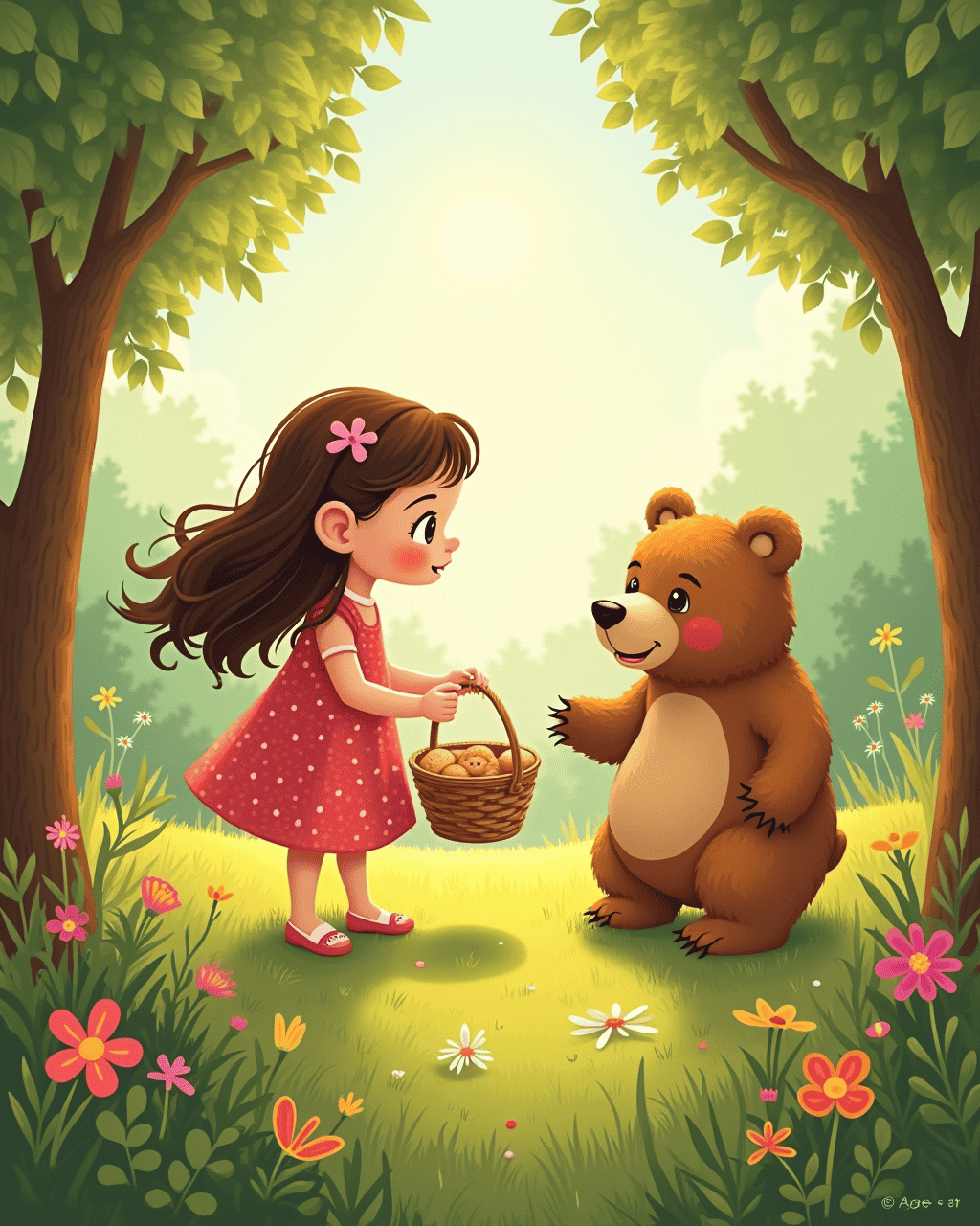 The Little Girl and the Bear Who Shared Snacks