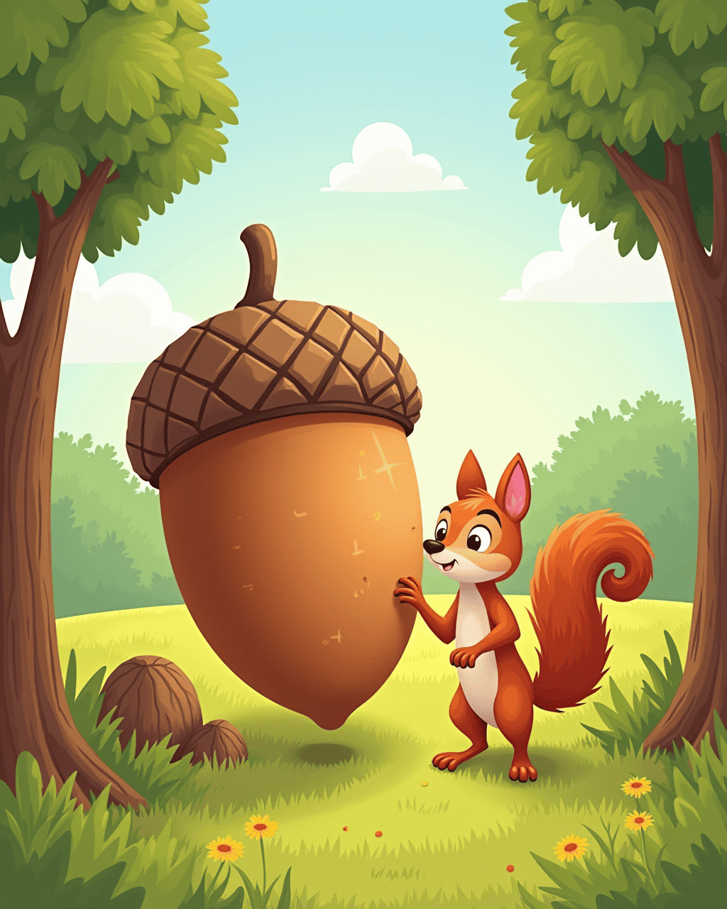 The Squirrel and the Giant Acorn