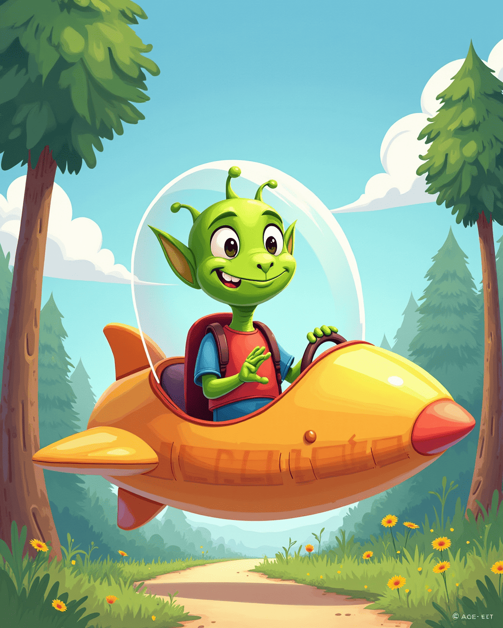 The Friendly Alien's Day at Earth School