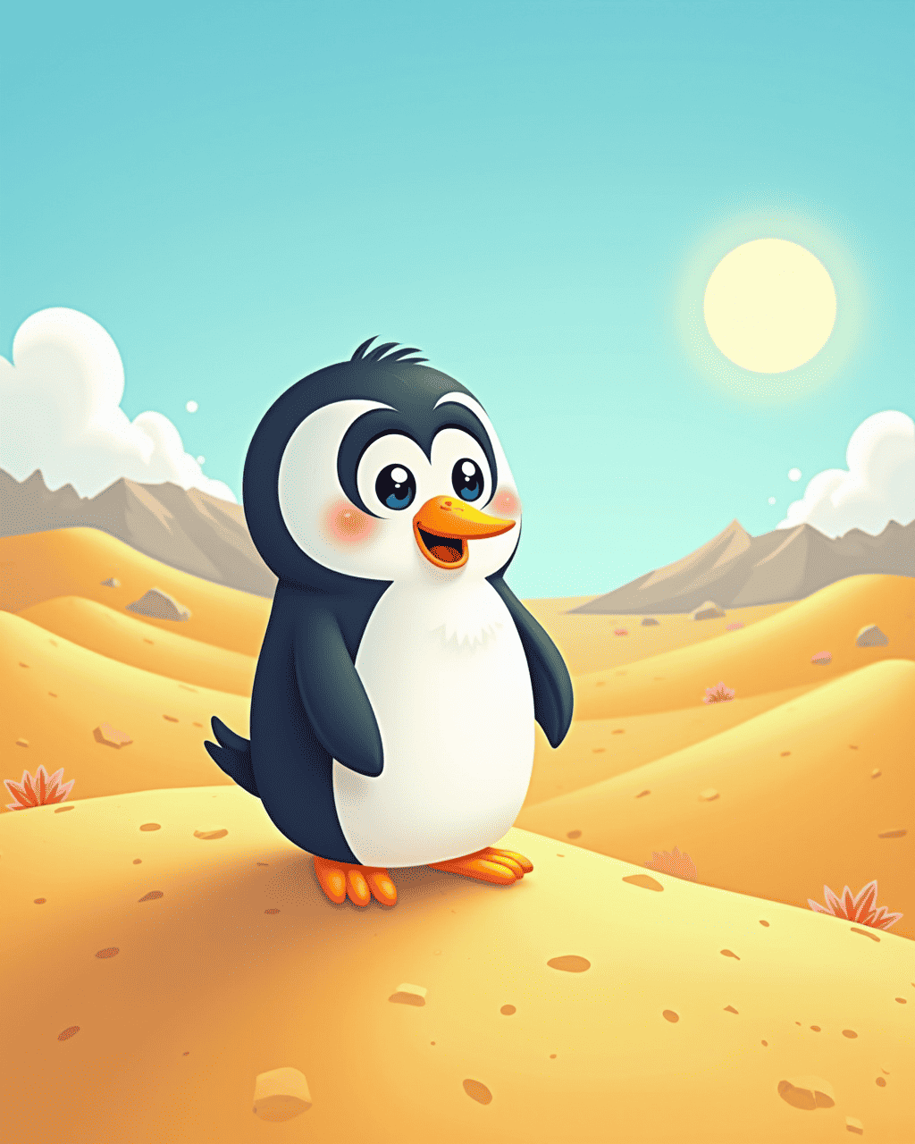 The Lost Penguin in the Desert