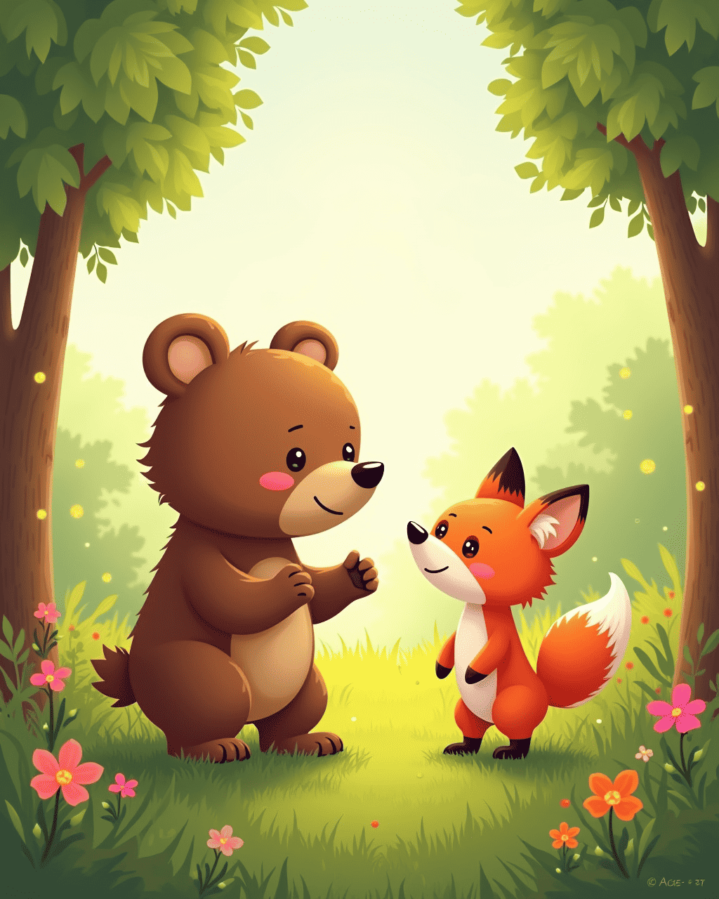 The Shy Bear and the New Friend