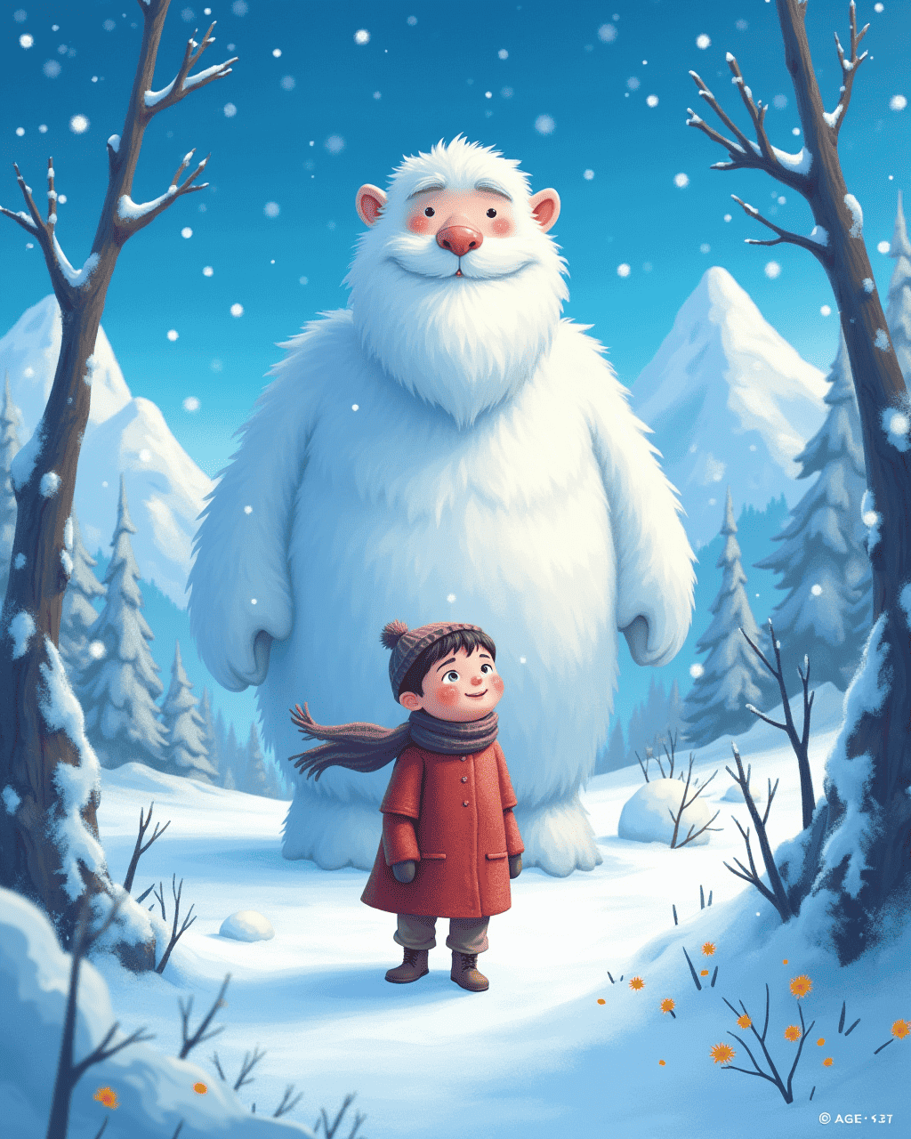 The Boy Who Discovers the Snow Giants' Village