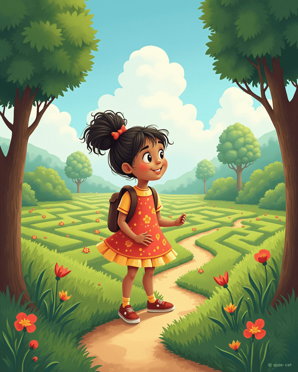 The Girl Who Adventures Through a Giant Maze