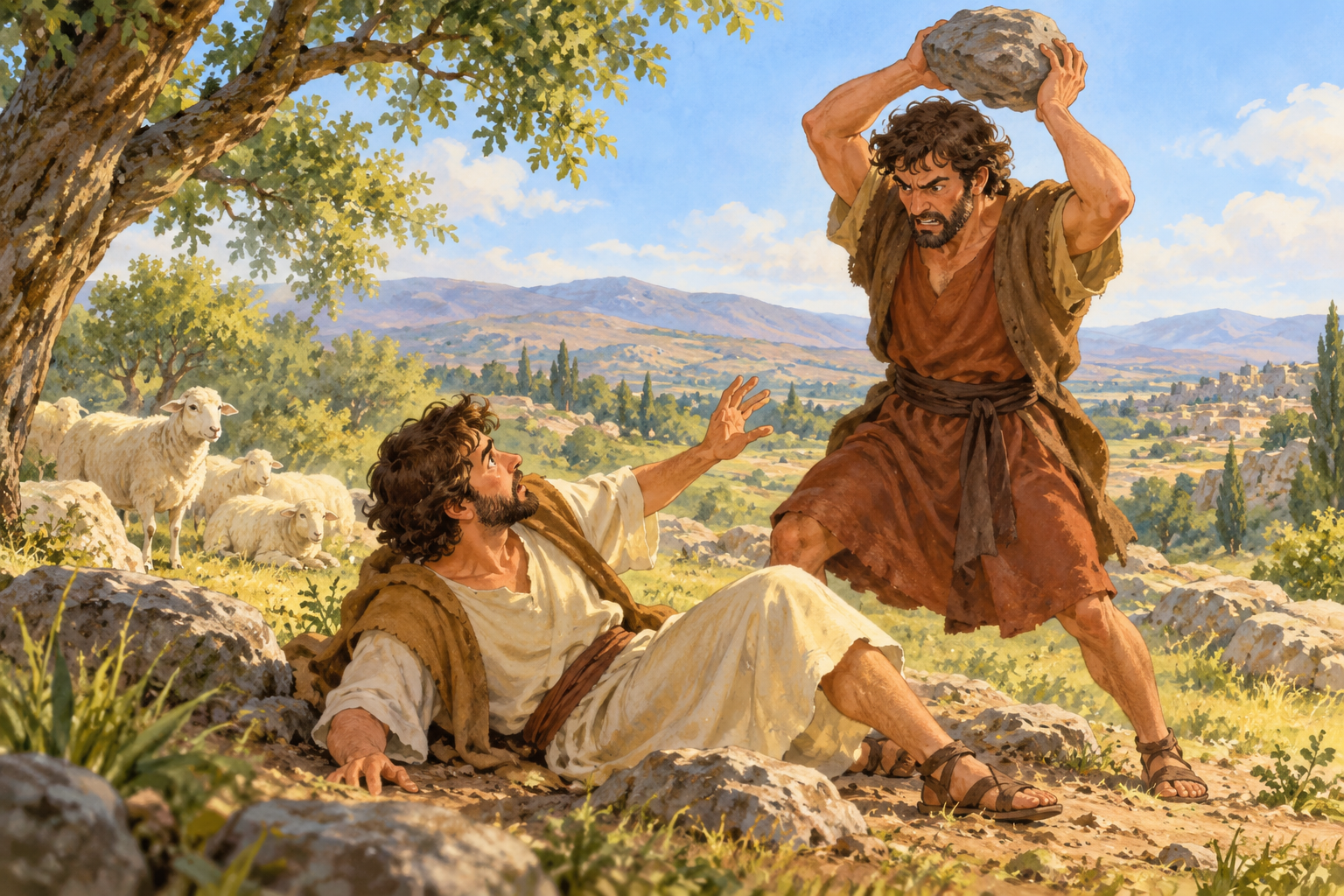 004 Cain and Abel — color illustration