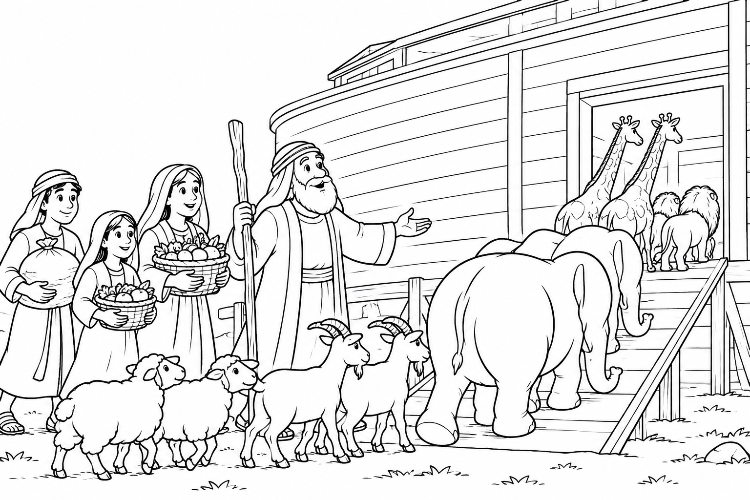 005 Noahs Ark — coloring page