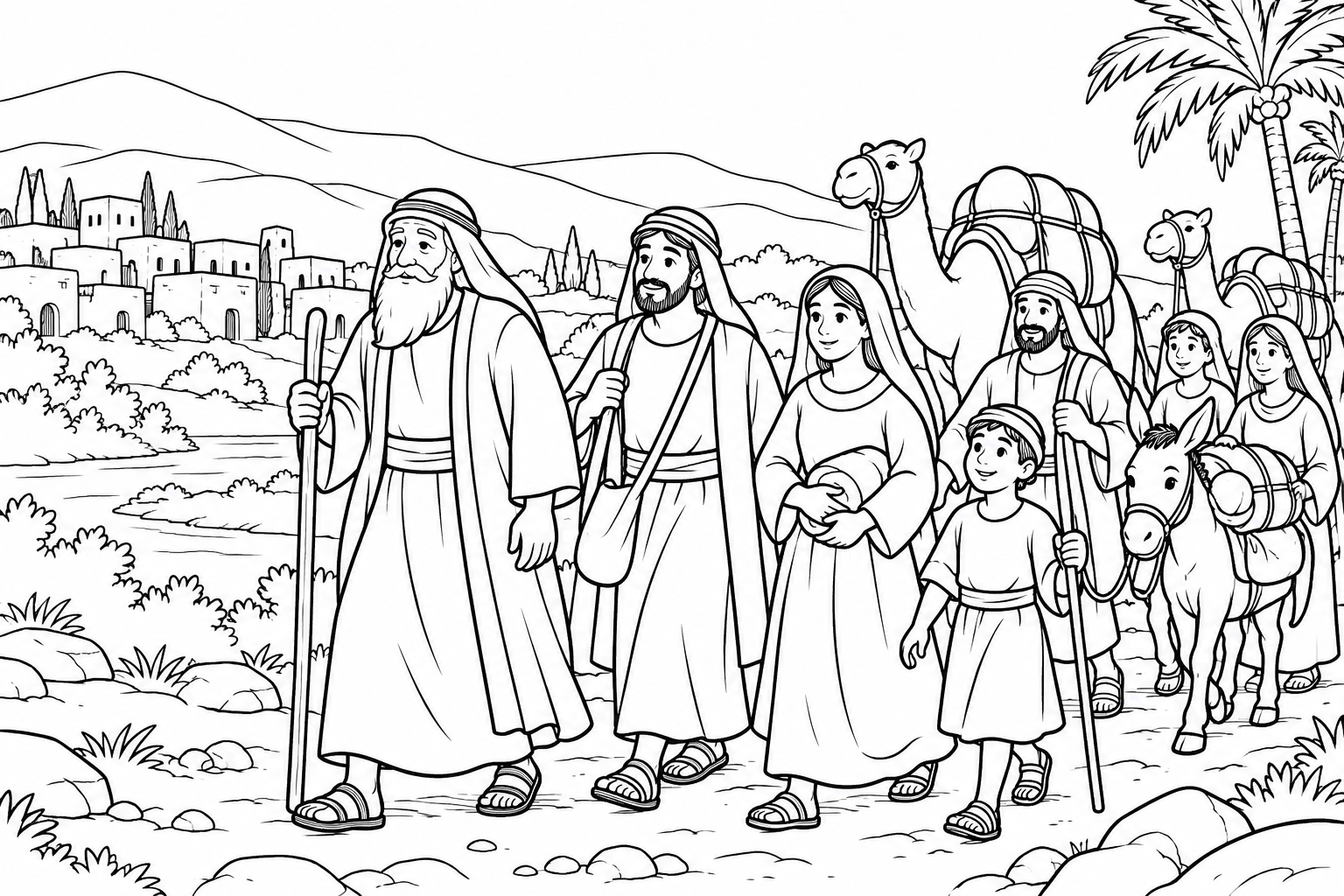 007 Noahs Sons and Grandchildren — coloring page
