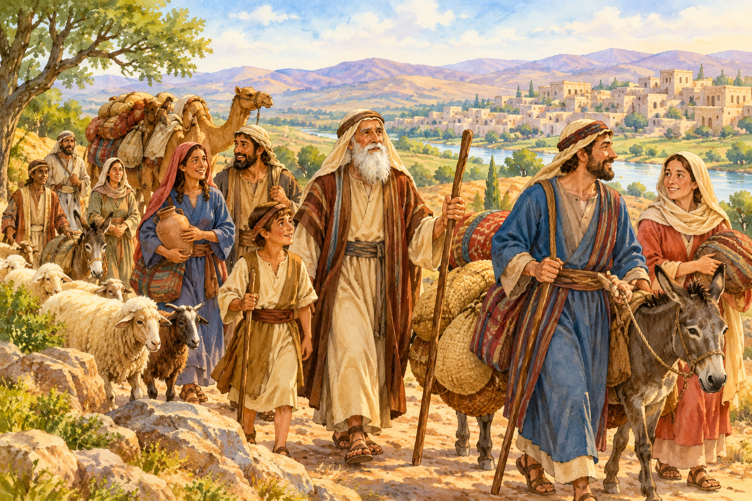 007 Noahs Sons and Grandchildren — color illustration