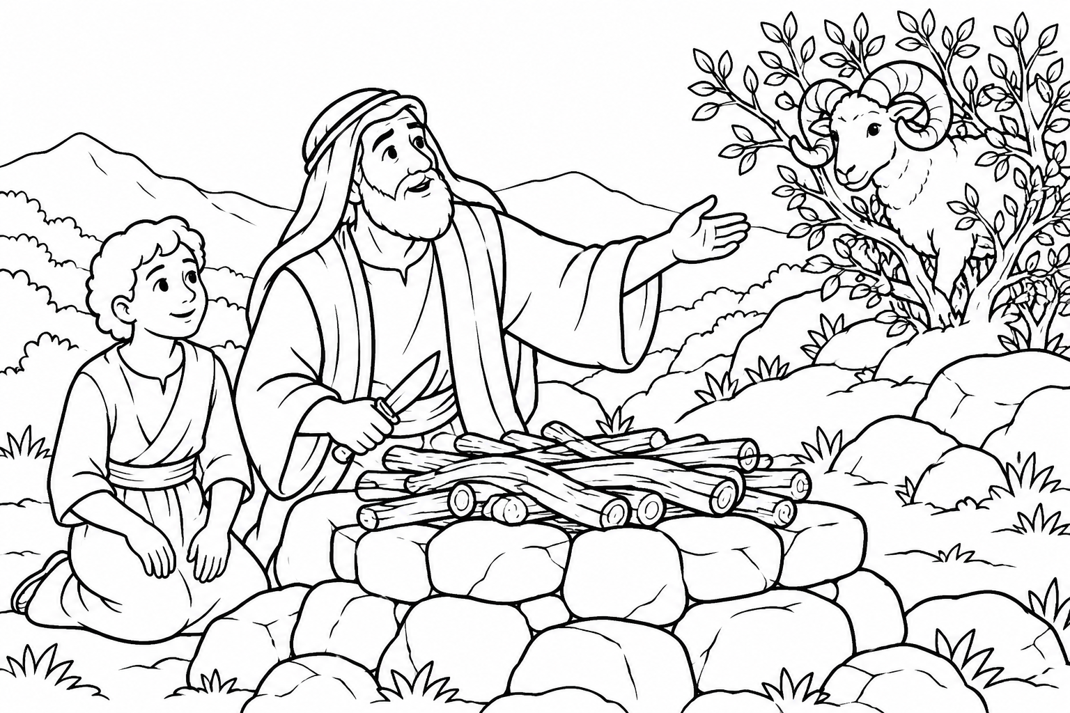010 The Chosen One - Abraham, and Test of Faith — coloring page