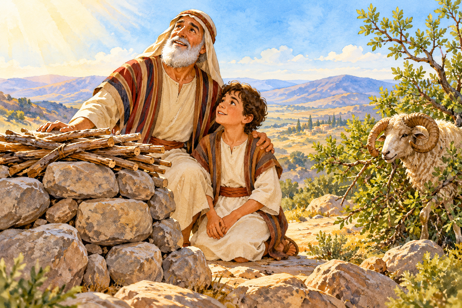 010 The Chosen One - Abraham, and Test of Faith — color illustration