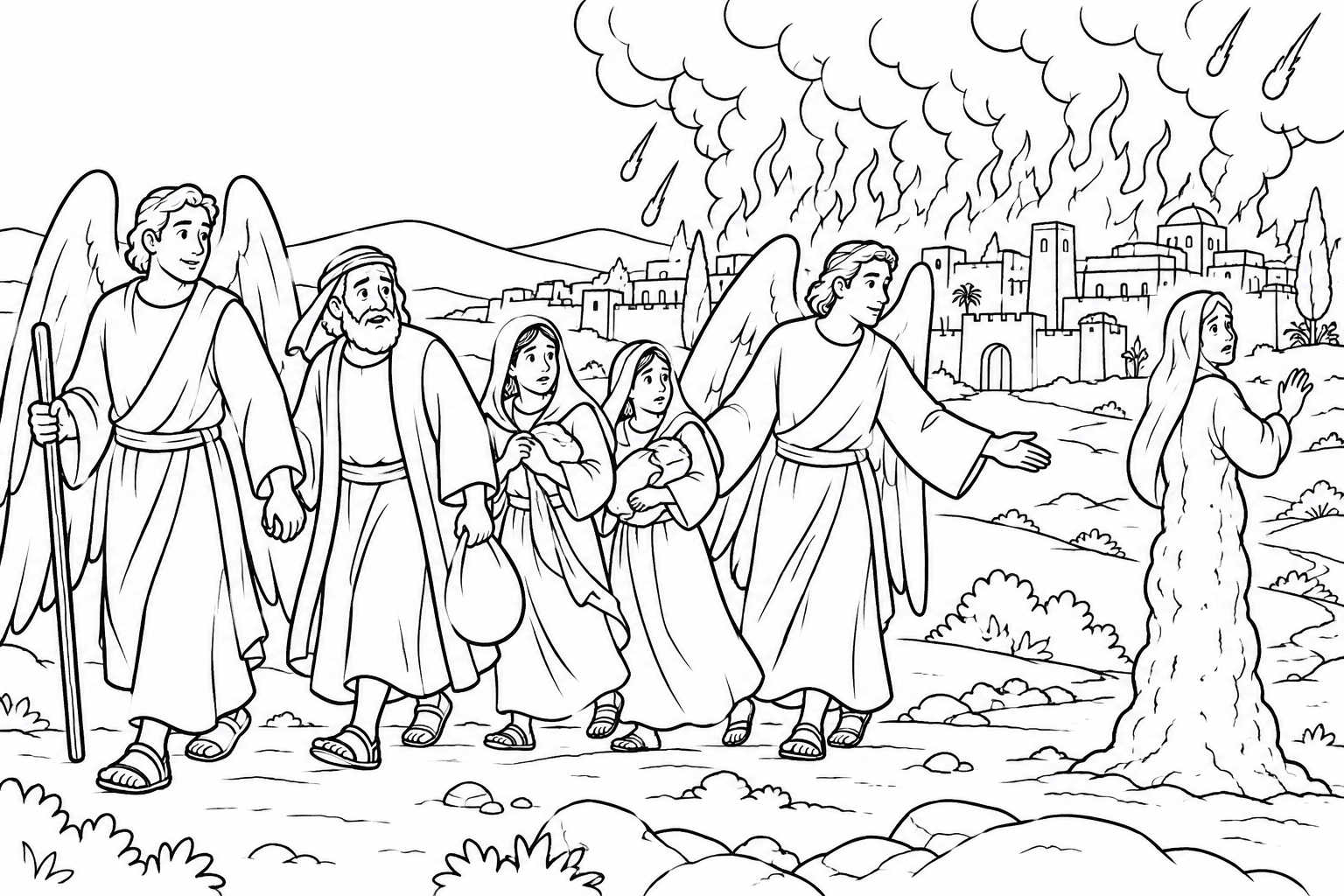 011 How Lot Was Rescued — coloring page