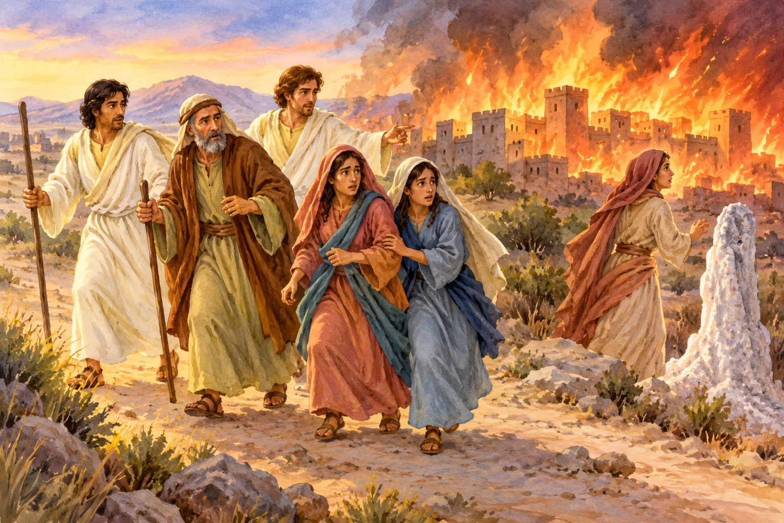 011 How Lot Was Rescued — color illustration