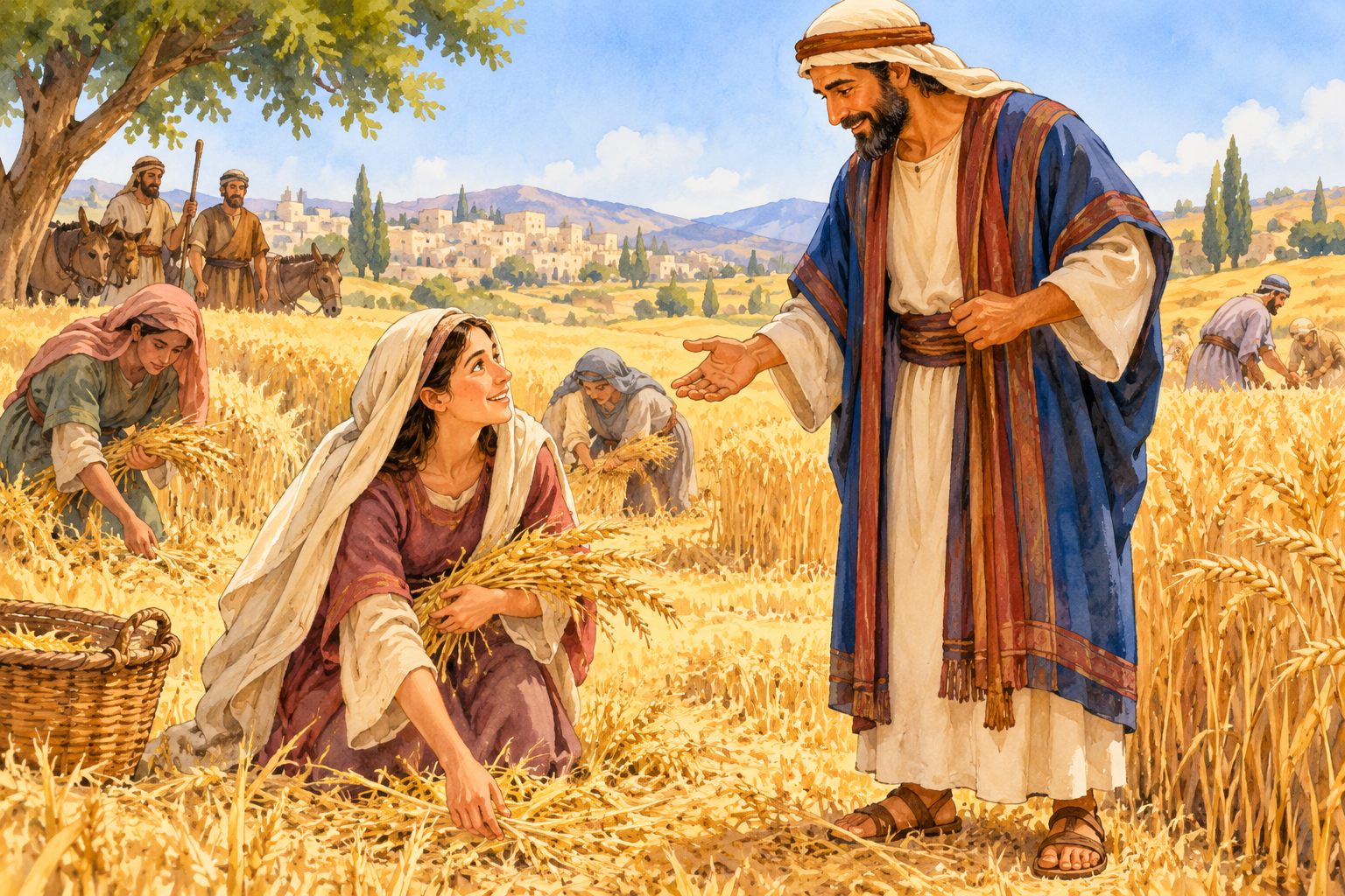 029 Naomi and Ruth — color illustration