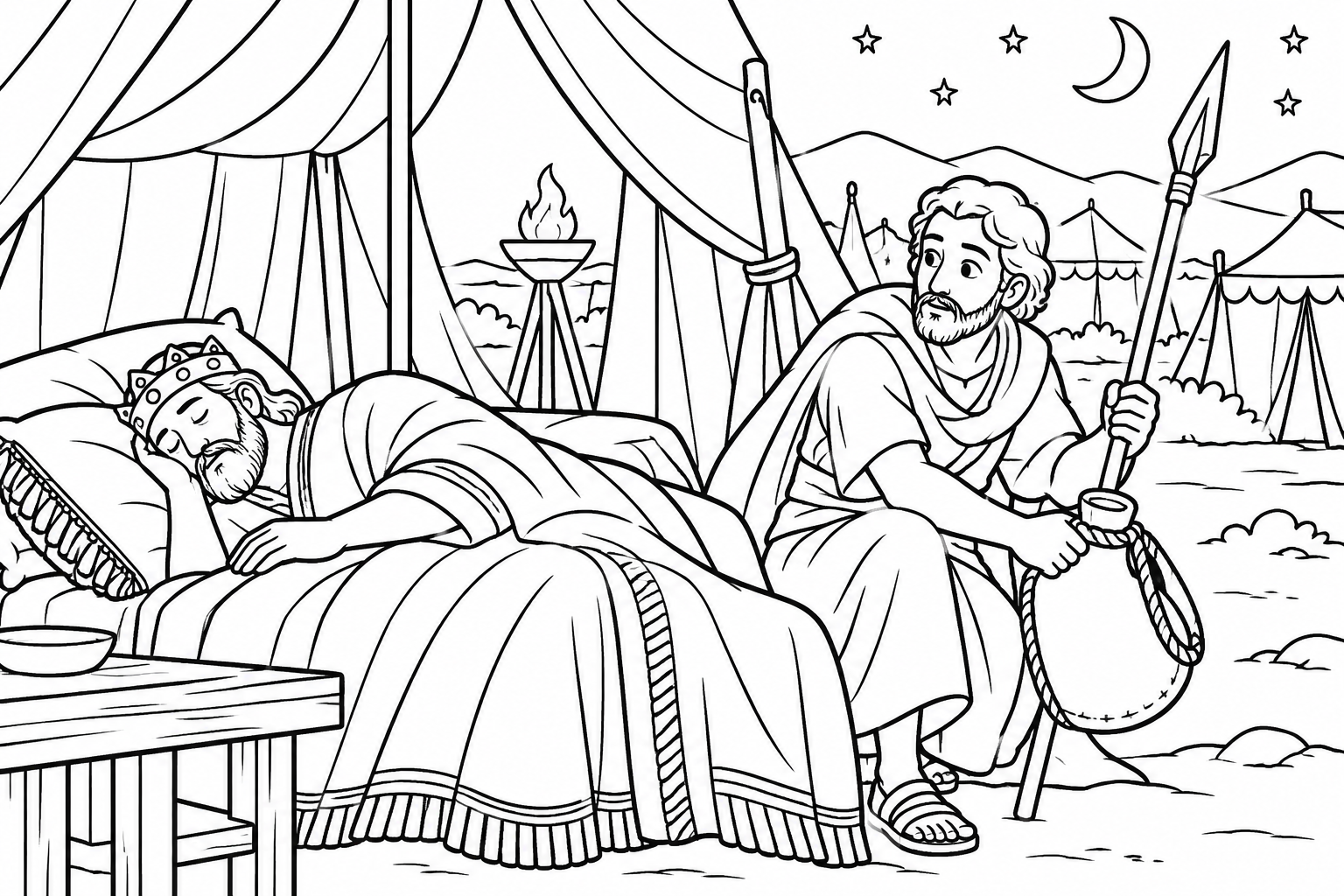 033 David - A Threat to Saul — coloring page