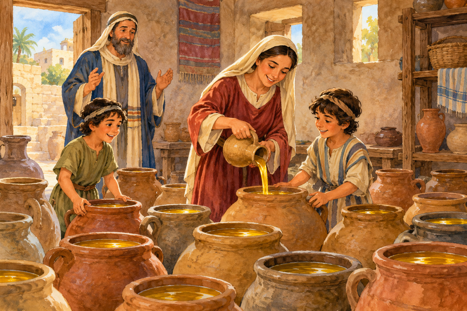 042 Miracles of the Prophet Elisha — color illustration