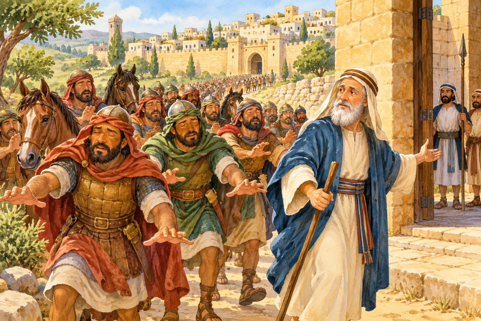 043 The Blinded Syrian Soldiers — color illustration