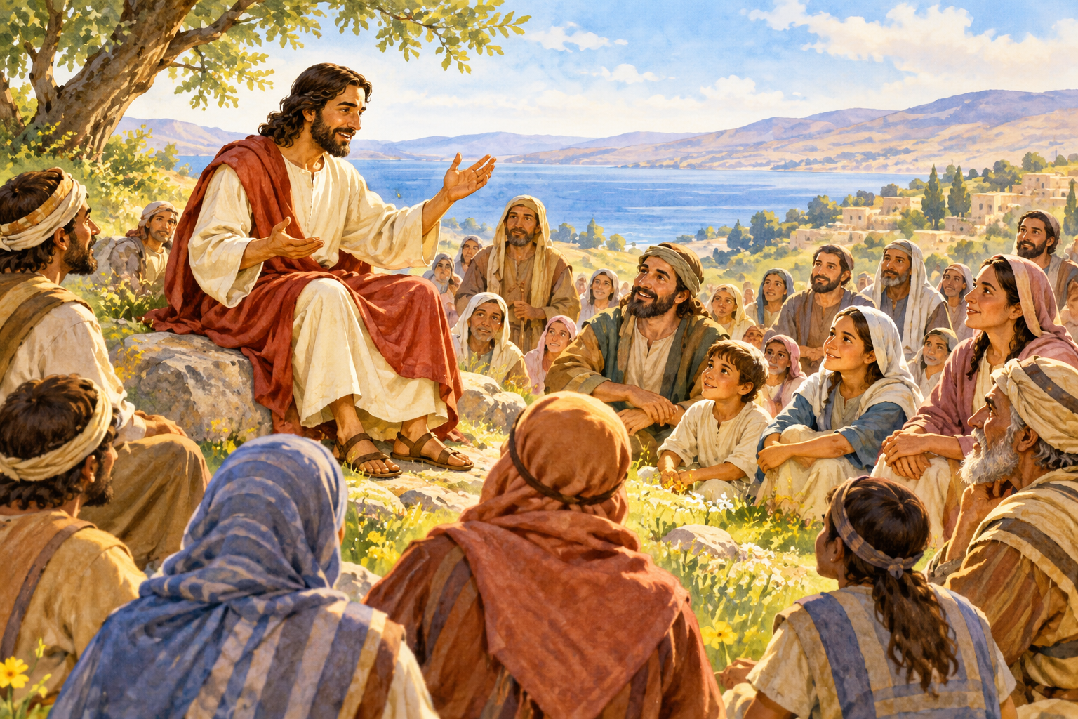 081 The Sermon on the Mount — color illustration
