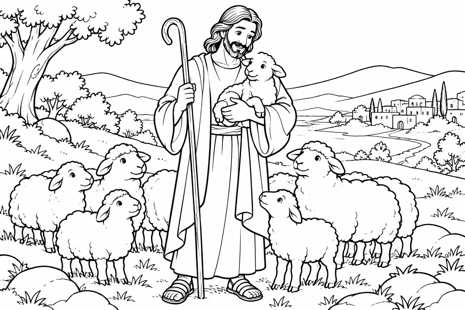 084 The Good Shepherd — coloring page