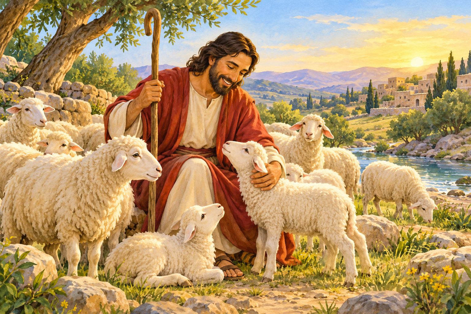 084 The Good Shepherd — color illustration