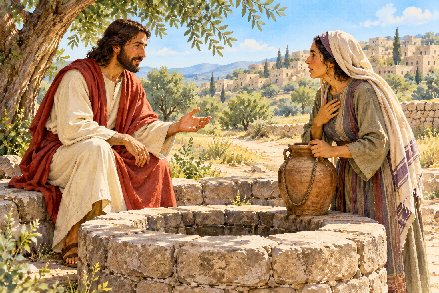 085 The Life-Giving Water — color illustration