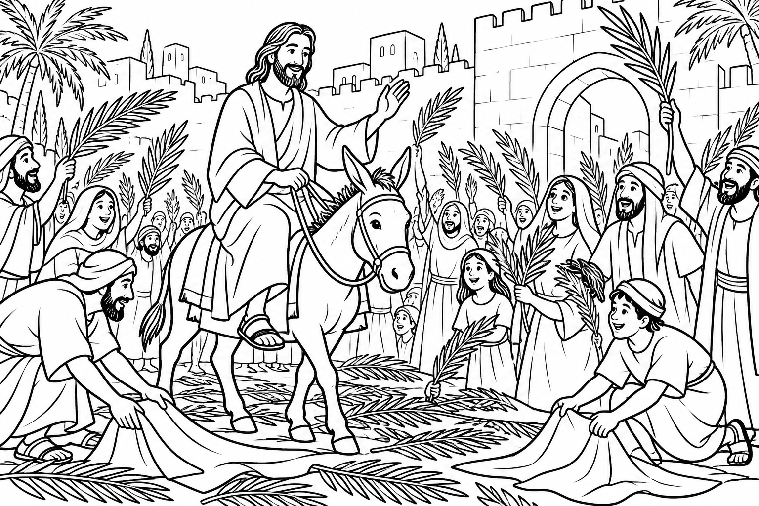089 Jesus Last Passover in Jerusalem — coloring page