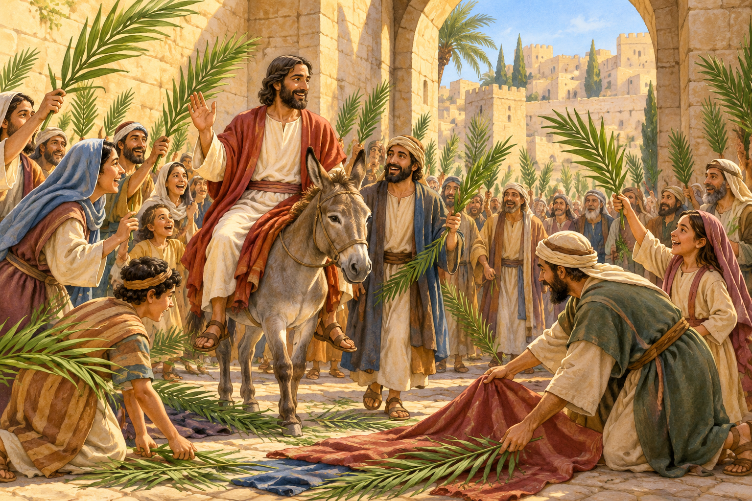089 Jesus Last Passover in Jerusalem — color illustration