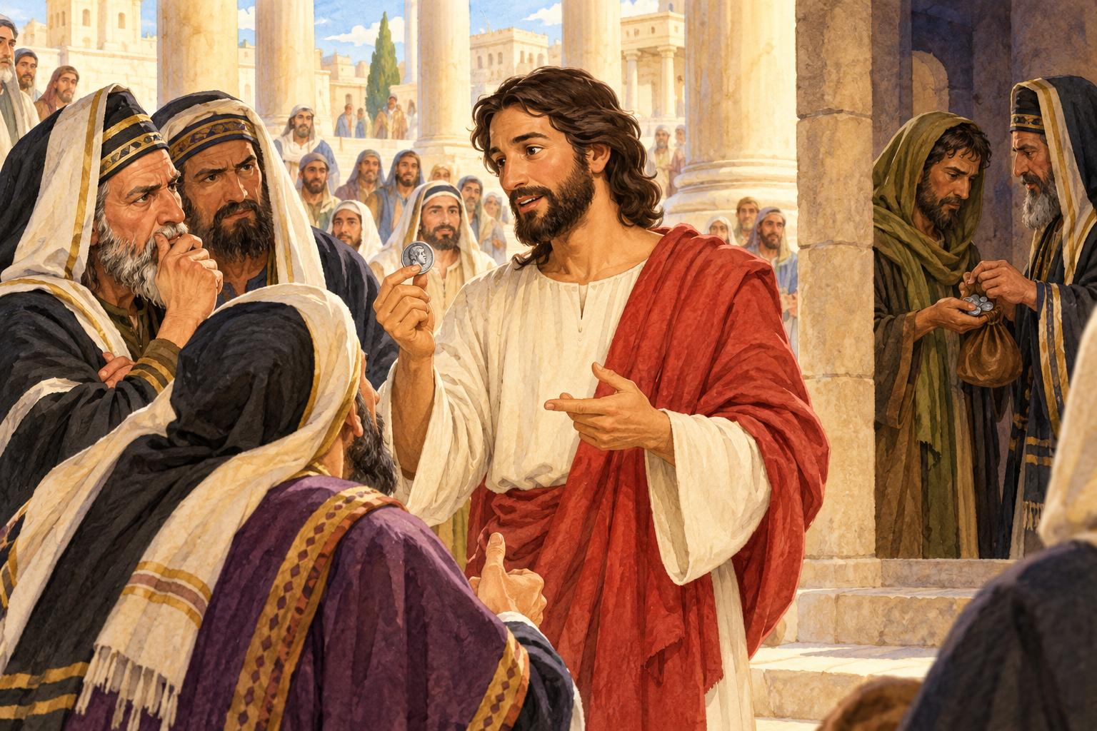 090 The Plan to Kill Jesus — color illustration