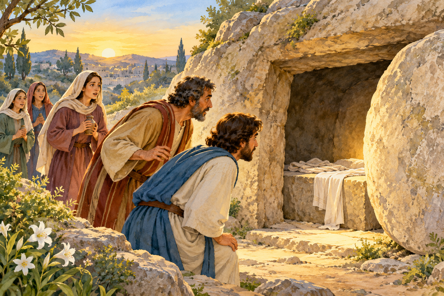 097 The Burial of Jesus — color illustration