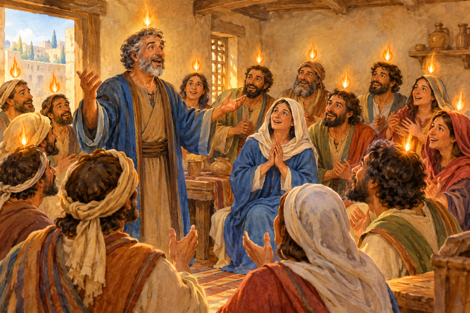 101 The Coming of the Holy Spirit — color illustration